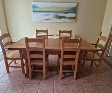 Solid Oak table and 2 chairs