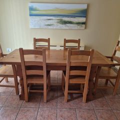 Solid Oak table and 2 chairs