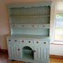 Large 5ft Sage Green Vintage solid Pine Dresser. Image 2