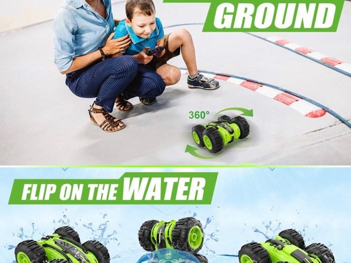 2 in 1 RC Water Stunt Amphibious Remote Control Car (Green)