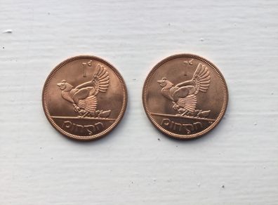 Coins - Eire Uncirculated 1968 Pennies X 2