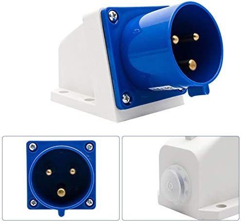 Blue Industrial Plug & Sockets MASO 16A 220v IP44 3 pin Industrial Site Plug & Wall Socket Waterproof IP44 Plug Connector Socket 2P+Earth Male/Female (#513)