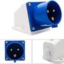 Blue Industrial Plug & Sockets MASO 16A 220v IP44 3 pin Industrial Site Plug & Wall Socket Waterproof IP44 Plug Connector Socket 2P+Earth Male/Female (#513) Image 2