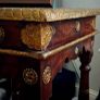 Beautiful Indian Mahogany Ornate Side Table Brass Detailing & Drawer Image 4