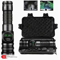 Outdoor Multifunctional Portable Rechargeable Flashlight with Premium Case, Featuring High-intensity Strobe, Telescopic Zoom, Magnetic Attachment, Extended Runtime, COB Work Light, Multi-purpose Side Light. Suitable for Home, Camping