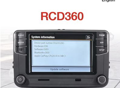 RCD360 Carplay Car Radio 17G035280 MirrorLink MIB Auto radio for Volkswagan VW PQ Polo Golf Passat B6 B7 Jetta MK5 MK6 Eos Bettle