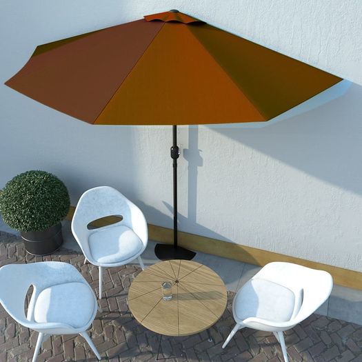 Hanging Parasol Anthracite 3 m Aluminium Pole