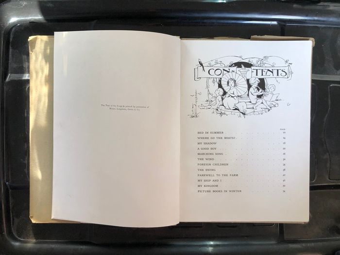 Antique Book Songs with Music from A Child's Garden of Verses by Robert Louis Stevenson