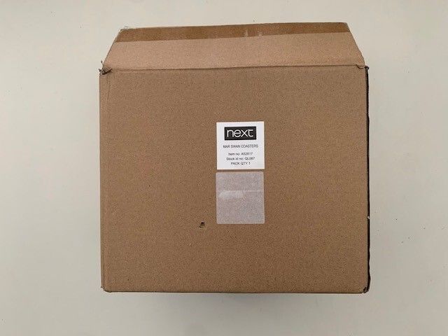 Next swan coaster set with holder - brand new