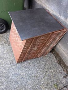 black floor tiles