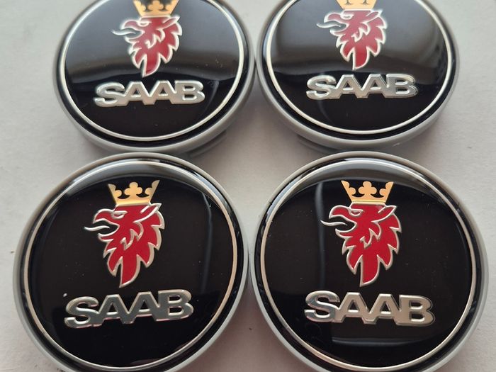 Black Saab centre caps - FREE POST