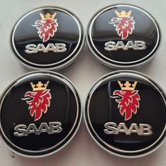 Black Saab centre caps - FREE POST