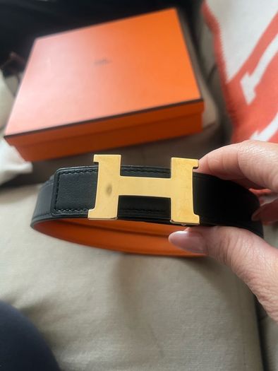Hermes  rose gold H belt