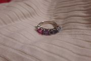 sterling silver multi coloured stone ring