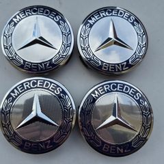 4 x Mercedes Centre Caps (Blue) FREE POST