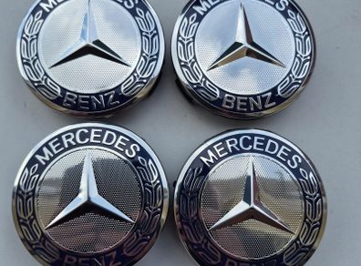 4 x Mercedes Centre Caps (Blue) FREE POST