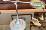 Nautical Decorative Magnifying Glass With Adjustable Stand Desktop Brass Detail