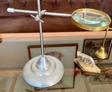 Nautical Decorative Magnifying Glass With Adjustable Stand Desktop Brass Detail