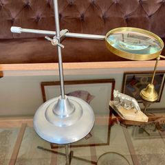 Nautical Decorative Magnifying Glass With Adjustable Stand Desktop Brass Detail