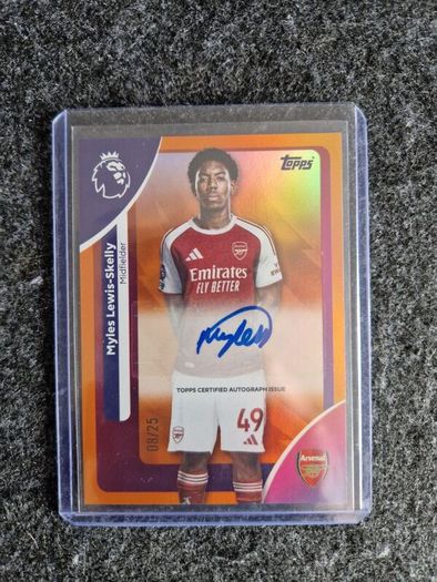 Topps Premier League Trading Cards Myles Lewis-Skelly 08/25 Autogragh