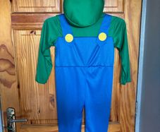 Kids Boys Luigi Costume Plumber Bros Book Halloween Kids Fancy Dress