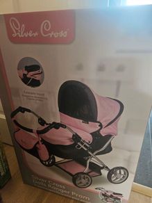 Silver Cross Ranger Baby Doll Pram Pink and Black