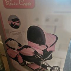 Silver Cross Ranger Baby Doll Pram Pink and Black