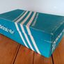 Rare Vintage 1970's Adidas Box. Made in West Germany. For Display, Storage, Stage/Film prop, photography, Craft, Project, Art, Etc.. Adidas Boxes. Touring. Size 9. 70's. Trainers, Runners, Casual, Footwear, Shoes. Image 3