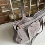 Grey suede leather tote bag with studs Image 5