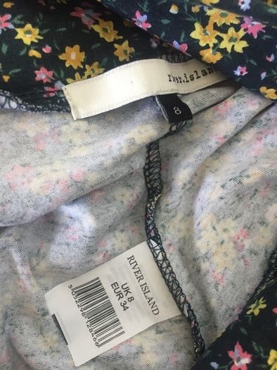 River Island floral print wide leg trousers size 8 - New