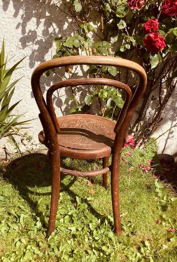 Antique Bentwood Cafe Chair with Original Factory Label Art Nouveau circa 1900 to 1925