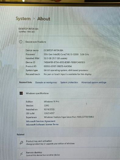 Dell OptiPlex 7400 All-in-One Computer PC | 23.8in FHD AIO Desktop, Intel Core i5-12500 (12th Gen) , 32GB RAM, 2TB SSD Windows 11 Pro , UHD Graphics 770