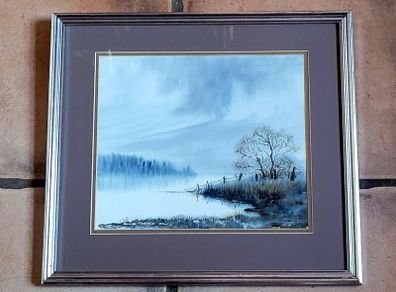 Vintage framed watercolour