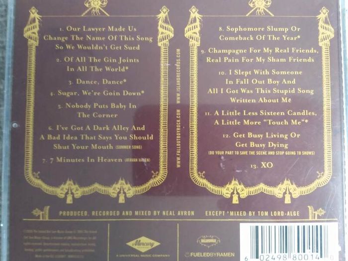 Fall Out Boy - From Under The Cork Tree CD (2005) Power Punk Rock EX+