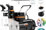Airbrush Kit, Professional Airbrush Set with Compressor, Airbrushing System Kit with Multi-purpose Dual-action Gravity Feed Airbrushes, Art Nail Cookie Tattoo Makeup Cake Decorating Spray Model