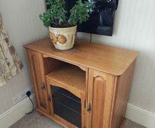 Solid Wood TV Media Cabinet with CD Storage
