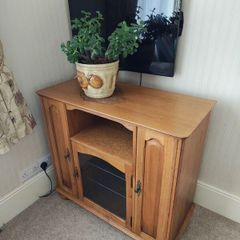 Solid Wood TV Media Cabinet with CD Storage