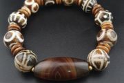 Antique Burmese PumtekPyu &amp; Natural Eyes Suliemani Agate Bead Bracelet