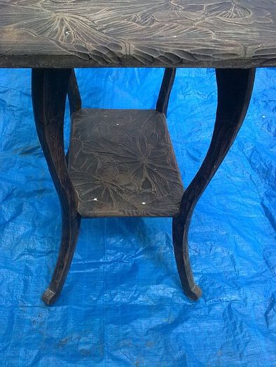 Liberty of London Japanese Arts and Crafts hand carved table