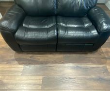 Black leather 2 seater recliner