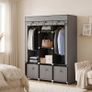 Foldable Wardrobe with 2 Hanging Rails, Fabric Wardrobe with 5 Shelves and 3 Fabric Drawers Image 7