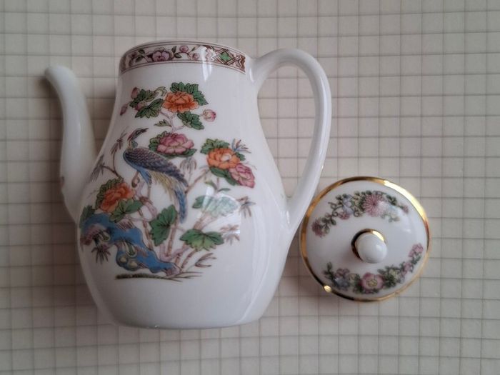 Vintage Wedgwood Kutani Crane Miniature Coffee Pot with Lid Bone China