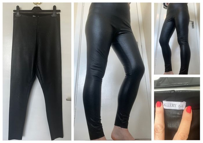 Gallery Leather Look Stretch Leggings UK12