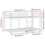 Bunk Bed without Mattress 75x190 cm Small Single Solid Wood Pine Image 4