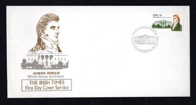 1981 Ireland 150th Anniversary of James Hoban (Architect of White House, USA) Commemorative Stamp Illustrated The Irish Times First Day Cover (FDC)