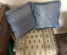 2 vintage blue Cushions - these have a matching lamp shade as per other advert