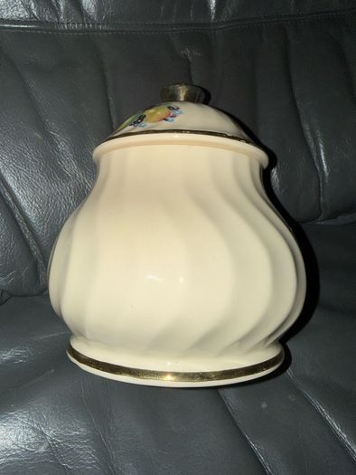 KH Pottery Staffordshire SUGAR Canister Fruit Design .