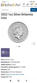 5 x 1oz 2022 Silver Britannias .999 fine silver