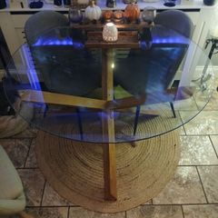 round glass dining table