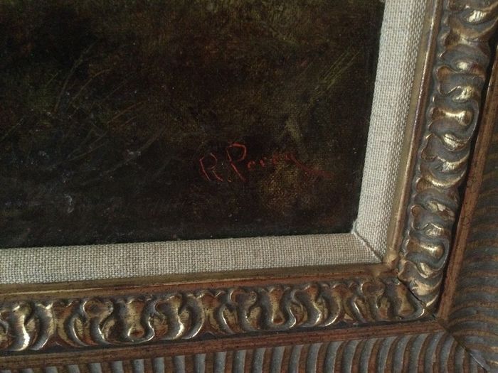 Art - Antique Oil on Canvas 19th Cent. ( R. Percy) ( Reduced)